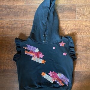 Girls sleeveless hooded shirt size small